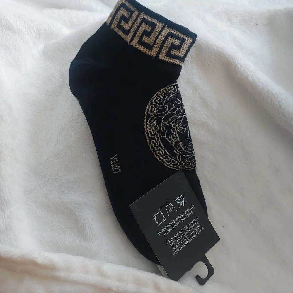 Women's Black and Gold ankle Socks Women size 7-9.5